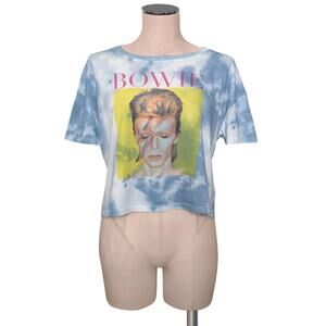 BOWIE Cotton Blend Tye Dye Face Graphic Print T-Shirt Shirt M